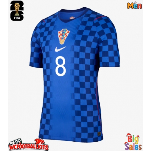 Croatia Mateo Kovacic #8 Replica Away Stadium Shirt World Cup 2026 Short Sleeve